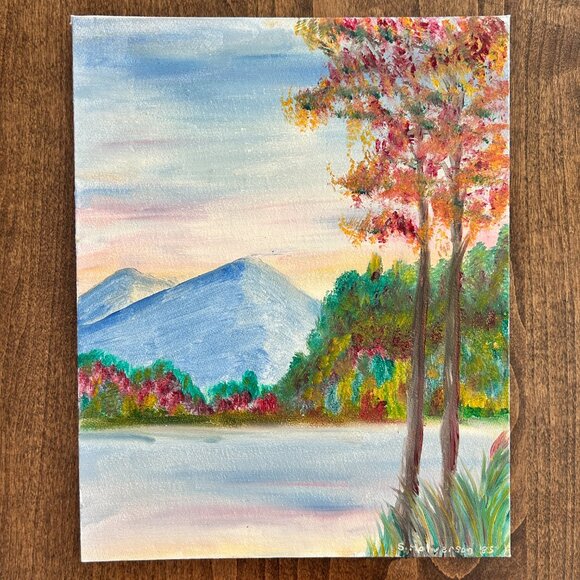 Vtg 1985 Original Oil Painting On Canvas Board Set of 3 Seasons Artist Signed - Picture 7 of 16